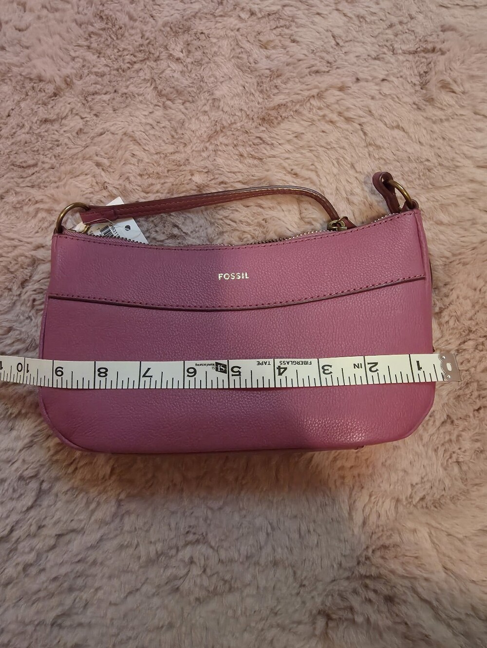 Fossil Rose-Pink Leather Shoulder Bag - Picture 6 of 8
